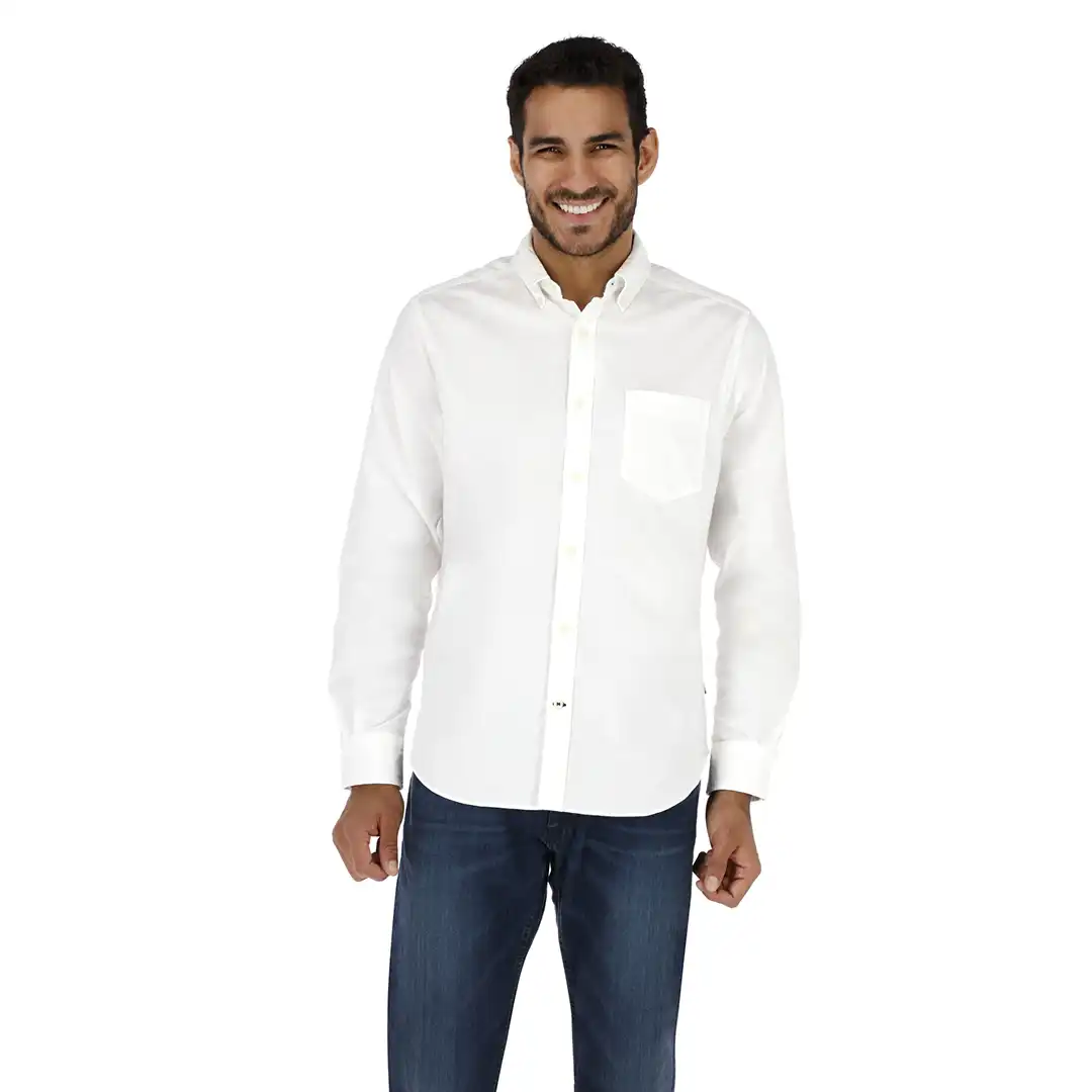 CAMISA M/L DE HOMBRE BRIGHT WHITE