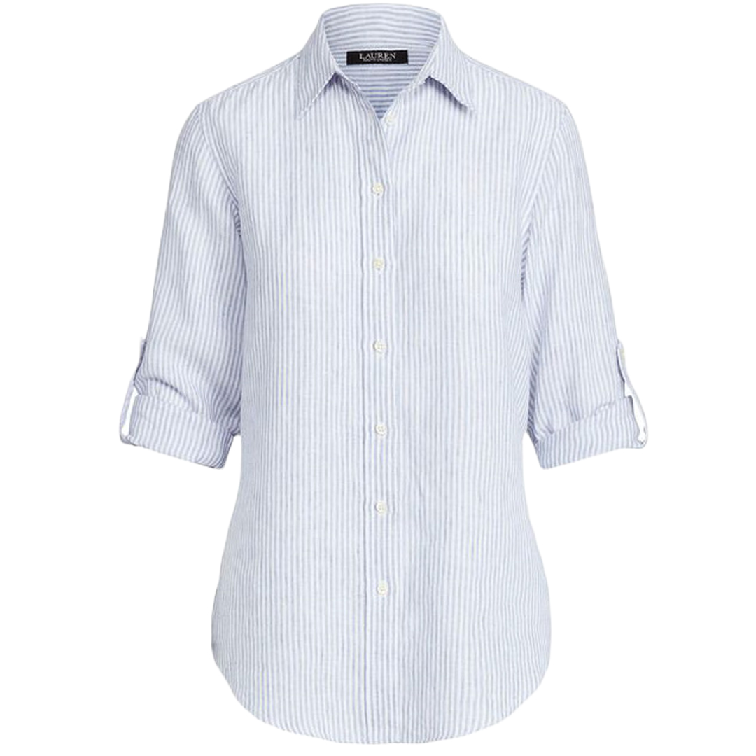 CAMISA M/L DAMA LAUREN-BLUE LOCH/WHITE-XL - XL