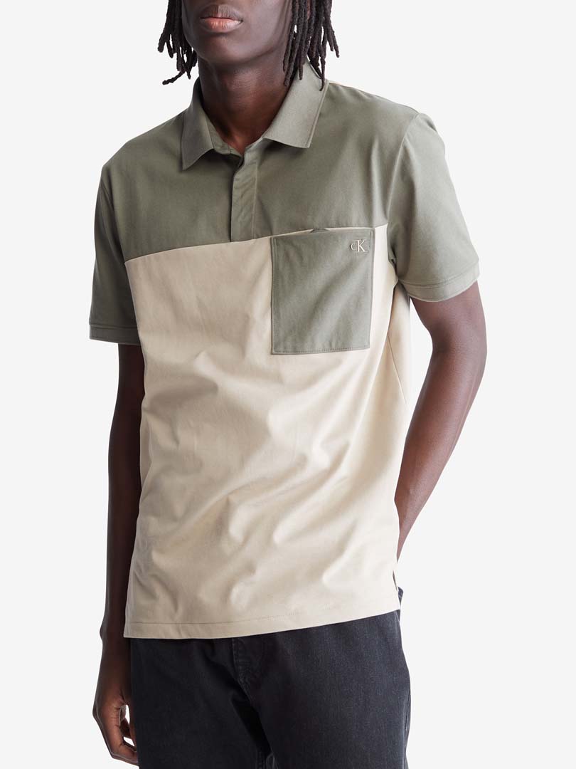 REMERA C/POLO JERSEY -DUSTY OLIVE