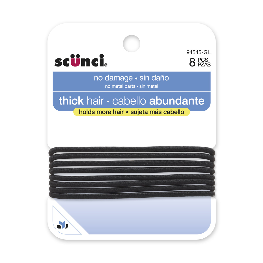 ELÁSTICOS GRANDES NO/DAÑO COLORES NEGROS X8