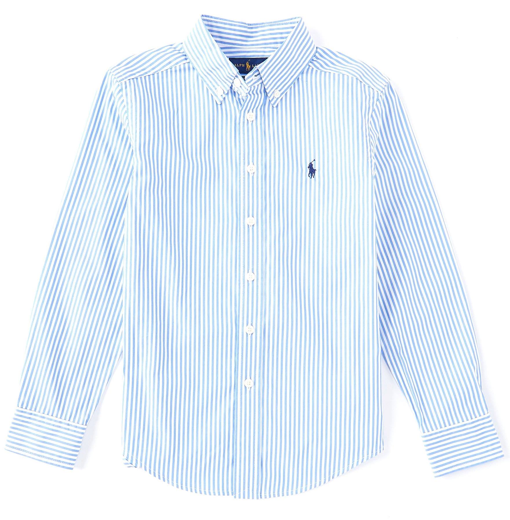 CAMISA M/L BOYS-4655H LIGHT BLUE/WHITE-S - S