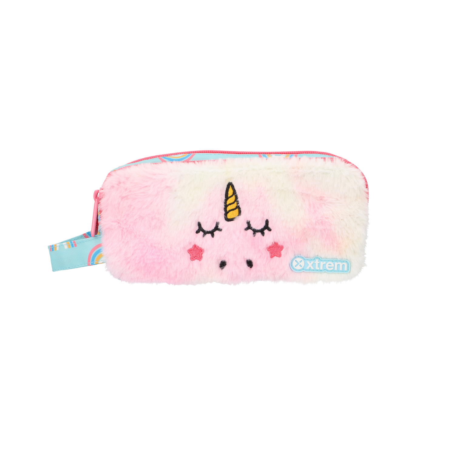 PENCIL CASE UNIVERSITY 208 AQUA UNICORN