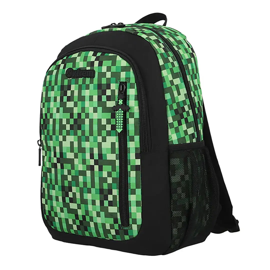 SCHOOL BACKPACK LOGAN 312 GREEN PIXELS