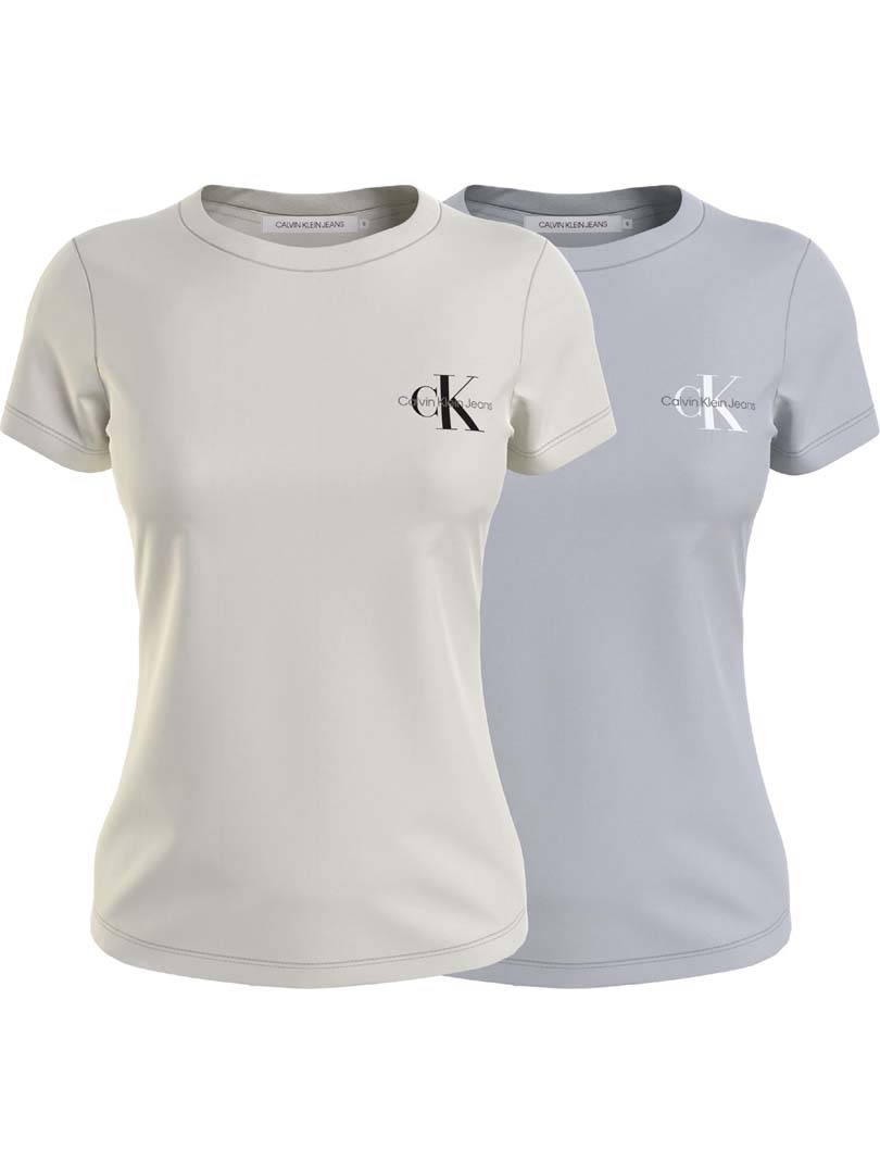 T-SHIRT DAMA M/C-IVORY/GHOST