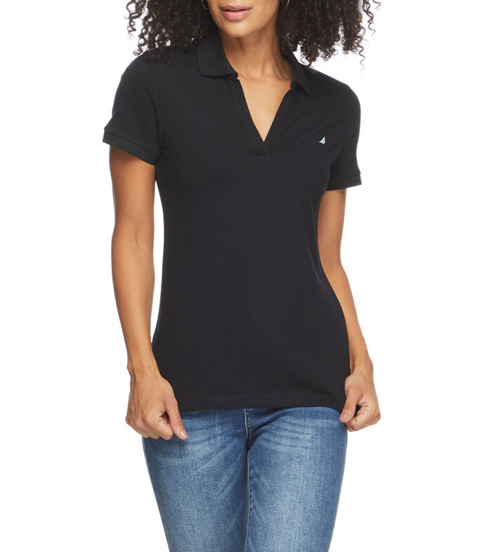 REMERA C/POLO DAMA-TRUE BLACK