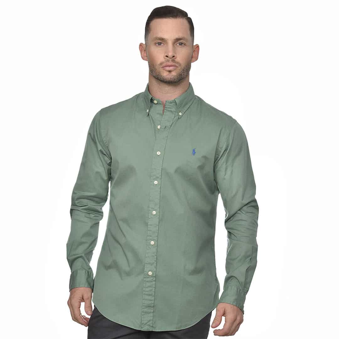 Camisa m/l-Twill custom -FAIRWAY GREEN