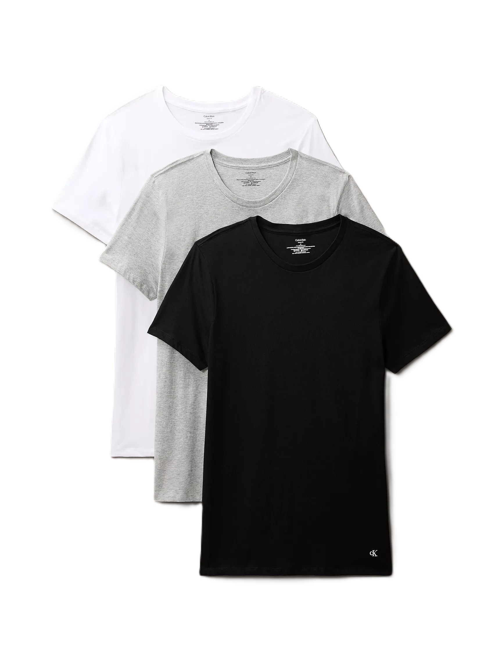 T-SHIRT UNDW CAB. C/R PQX3-BLACK/GREY HEATHER/WHITE
