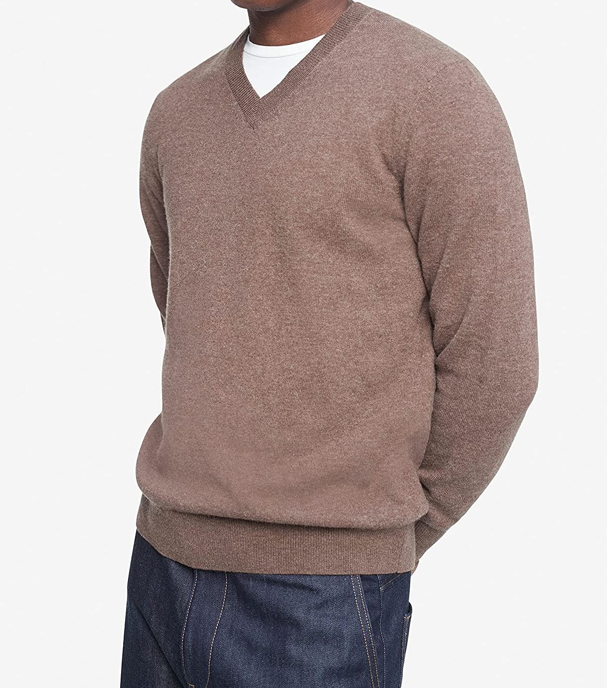 SWEATER C/V CAB.-GUNMETAL