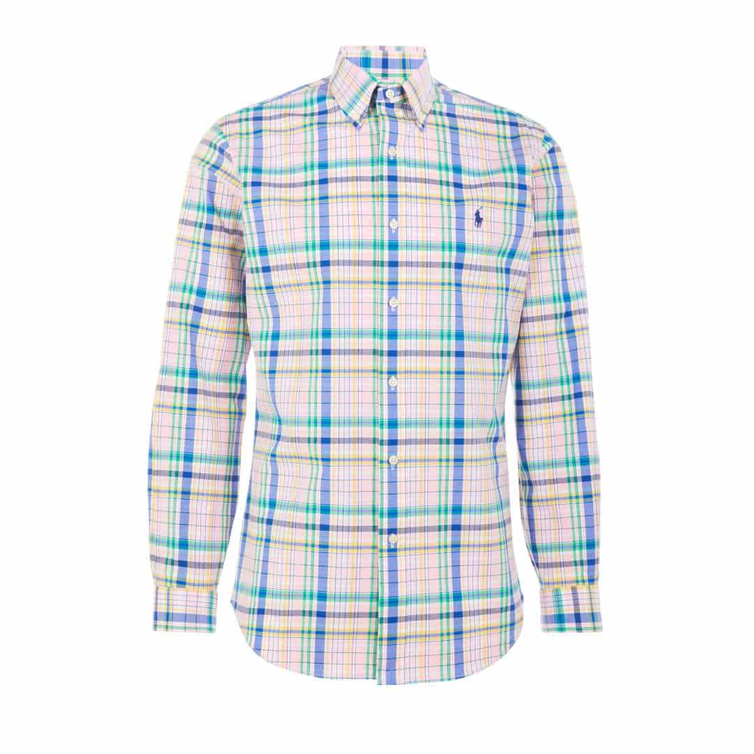 Camisa Caballero -5863B PINK/GREEN MULTI