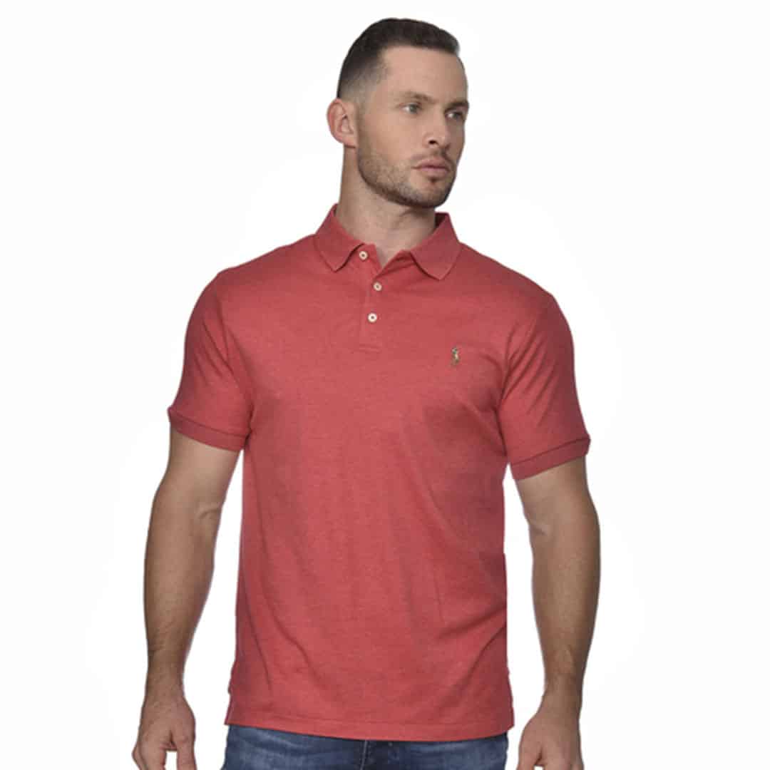 Remera c/polo-Interlock C/Slim-VENETIAN RED HEATHER
