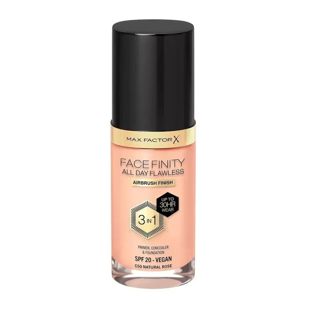 FACEFINITY ALL DAY FLAWLESS LIQUID 3 IN 1, NATURAL ROSE C50