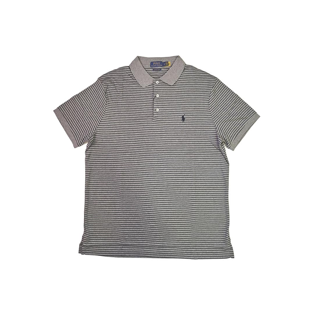 Remera c/polo-Interlock C/Slim-STEEL HEATHER/FRENCH