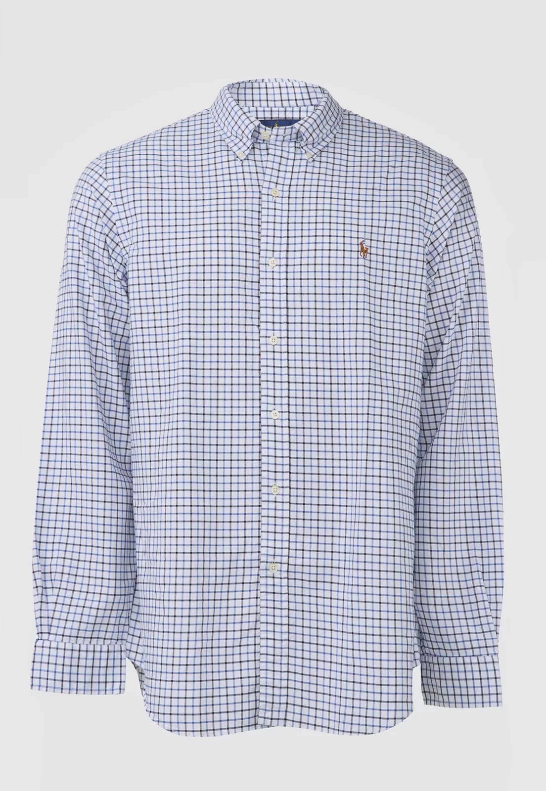 CAMISA M/L CUADROS-4135A WHITE/NAVY