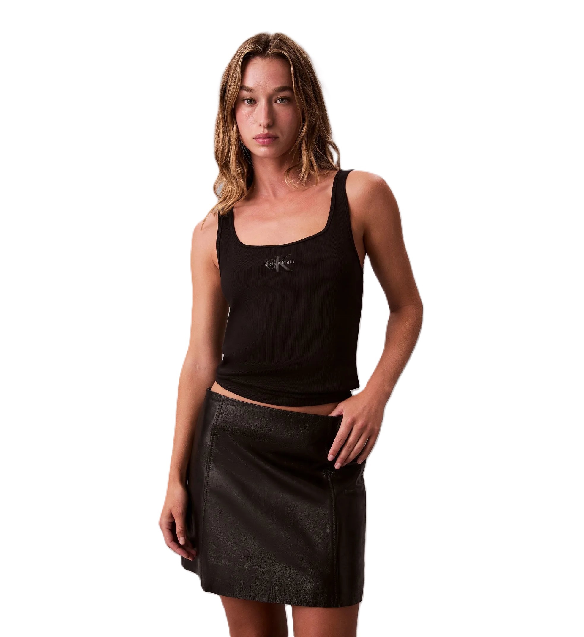 TSHIRT THANK TOP DE PUNTO DAMA-BLACK