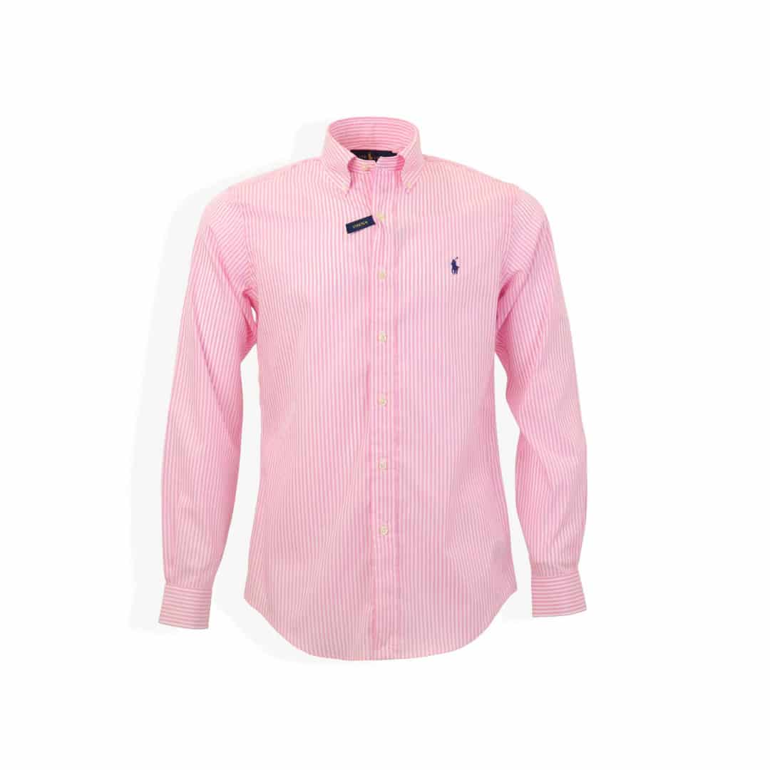 CAMISA M/L RAYAS -PINK/WHITE-S